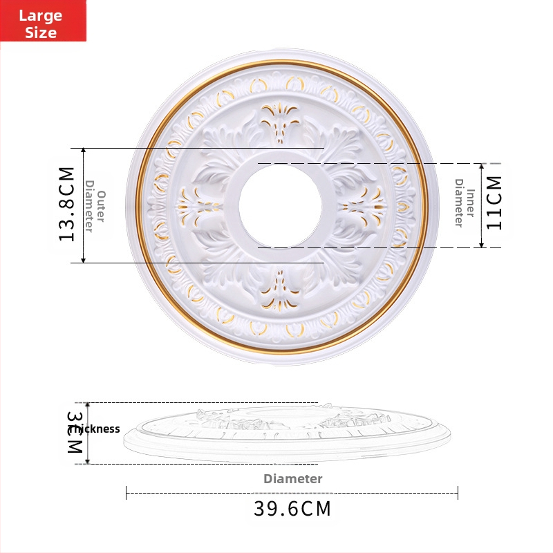 Plastikust terasest lambipaneel PU lae dekoratiivne laeketas kipsist ümmargune lambipaneel ehitusmaterjalist dekoratiivne lambipaneel