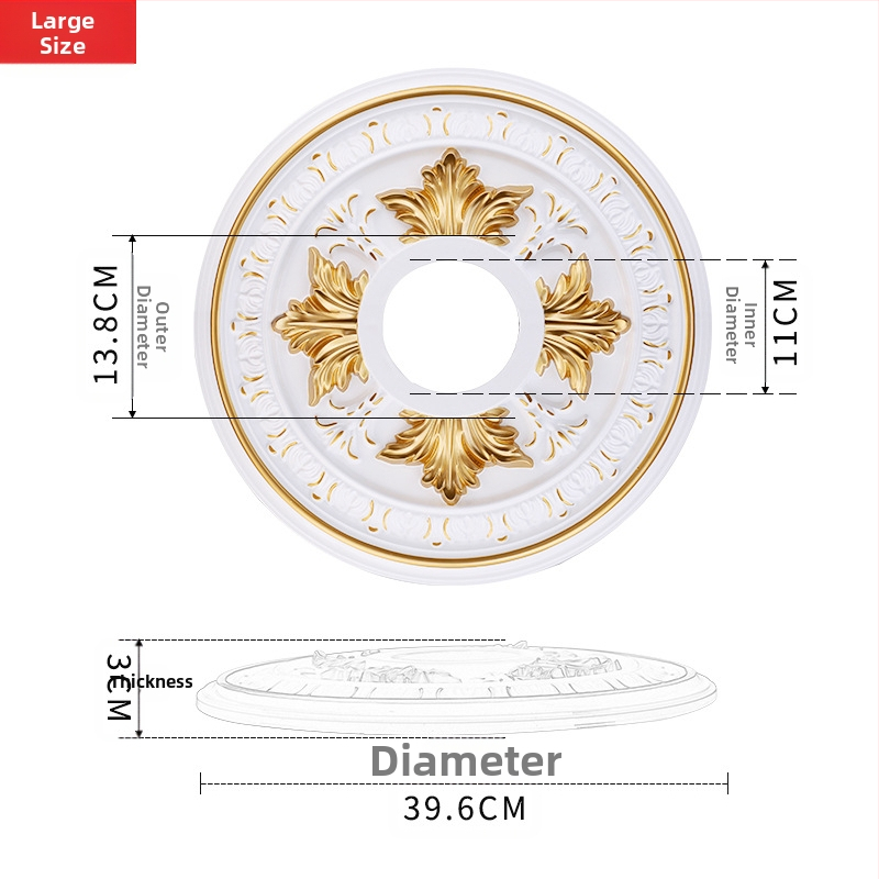 Plastikust terasest lambipaneel PU lae dekoratiivne laeketas kipsist ümmargune lambipaneel ehitusmaterjalist dekoratiivne lambipaneel