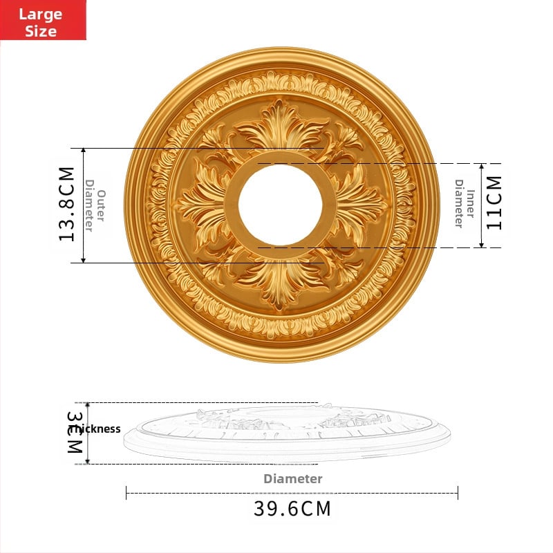 Plastikust terasest lambipaneel PU lae dekoratiivne laeketas kipsist ümmargune lambipaneel ehitusmaterjalist dekoratiivne lambipaneel