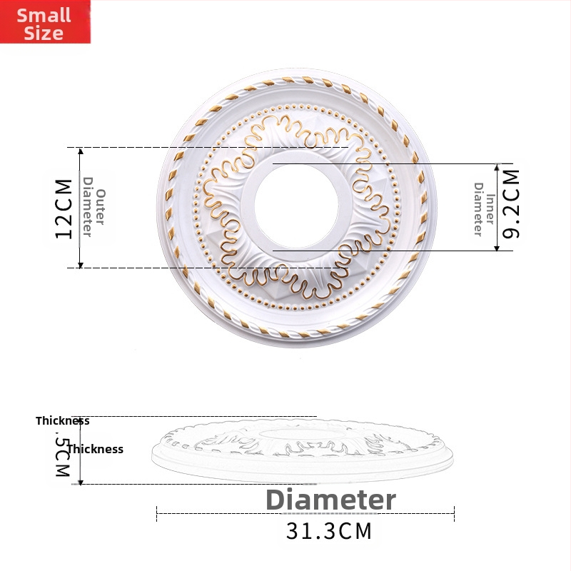 Plastikust terasest lambipaneel PU lae dekoratiivne laeketas kipsist ümmargune lambipaneel ehitusmaterjalist dekoratiivne lambipaneel