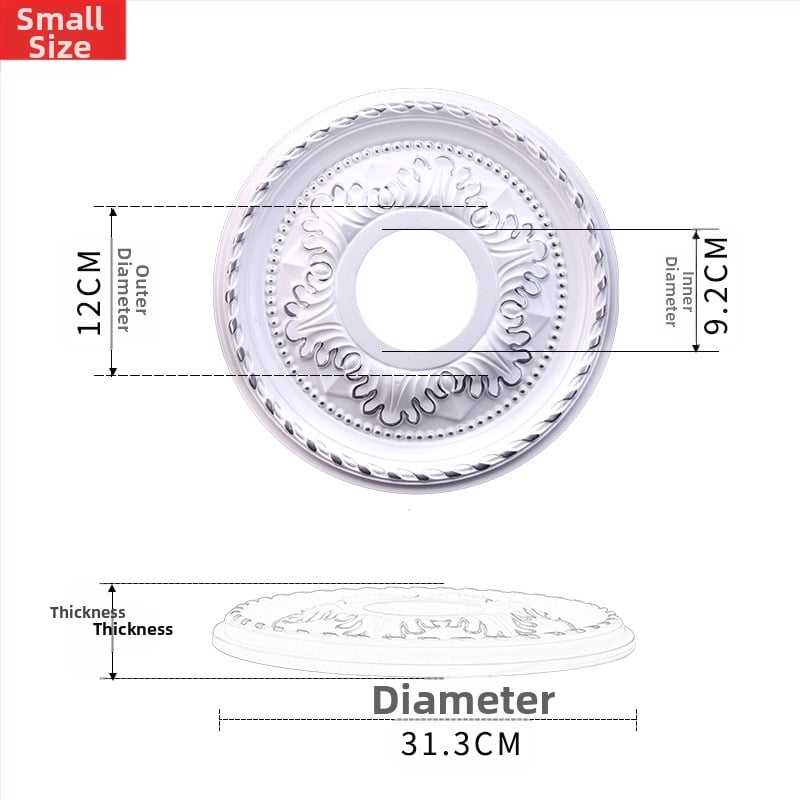 Plastikust terasest lambipaneel PU lae dekoratiivne laeketas kipsist ümmargune lambipaneel ehitusmaterjalist dekoratiivne lambipaneel