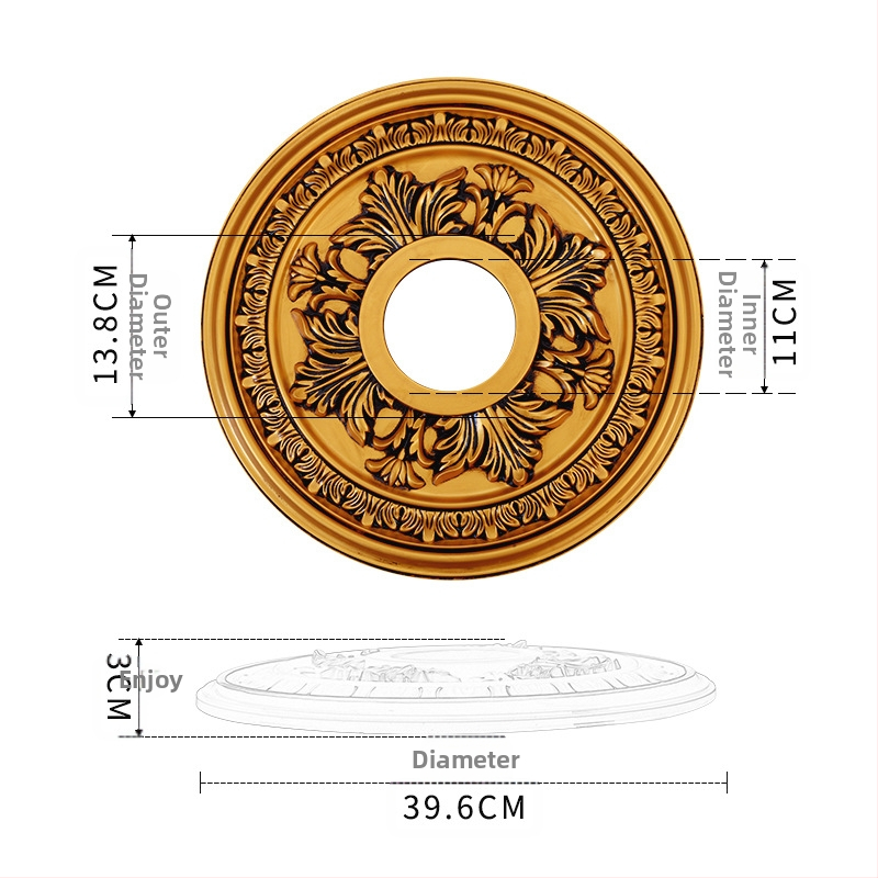 Plastikust terasest lambipaneel PU lae dekoratiivne laeketas kipsist ümmargune lambipaneel ehitusmaterjalist dekoratiivne lambipaneel