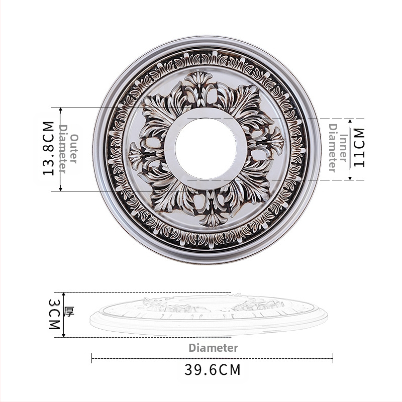 Plastikust terasest lambipaneel PU lae dekoratiivne laeketas kipsist ümmargune lambipaneel ehitusmaterjalist dekoratiivne lambipaneel