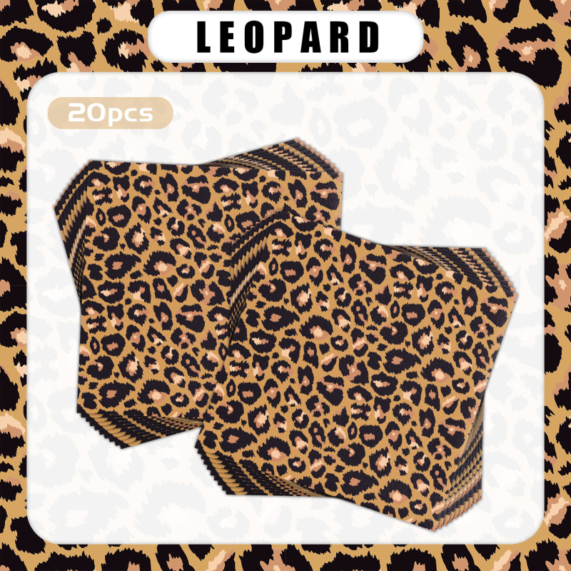 [На склад] Салфетка за детски рожден ден с леопардов принт и петниста животинска тема от Amazon