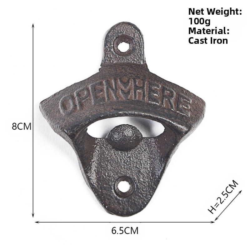 Határon átnyúló retro sörösüveg-nyitó, falra szerelhető sörösüveg-nyitó, falra szerelhető öntöttvas sörösüveg-nyitó