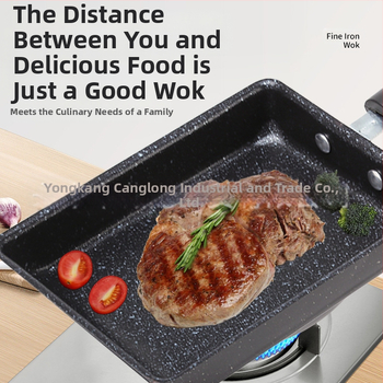 Χονδρική πώληση μιας γενιάς ιαπωνικών τετράγωνων κατσαρολών και τηγανιών απευθείας από το εργοστάσιο ψημένο σε νεφρίτη, αντικολλητικό τηγάνι Maifan Stone