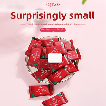 Suspaustas rankšluostis veidui, moteriškas medvilninis vienkartinis nešiojamas rankšluostis, tiesiogiai parduodamas gamykloje