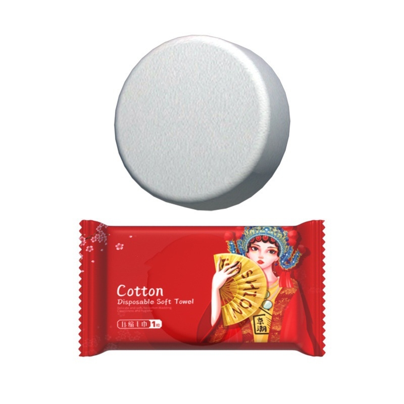 Suspaustas rankšluostis veidui, moteriškas medvilninis vienkartinis nešiojamas rankšluostis, tiesiogiai parduodamas gamykloje