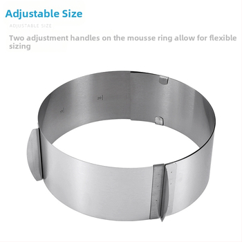 Σκεύη ψησίματος από ανοξείδωτο ατσάλι, στρογγυλό, αναδιπλούμενο, ρυθμιζόμενο καλούπι κέικ Diy, δακτύλιος μους κέικ 6-12 ιντσών