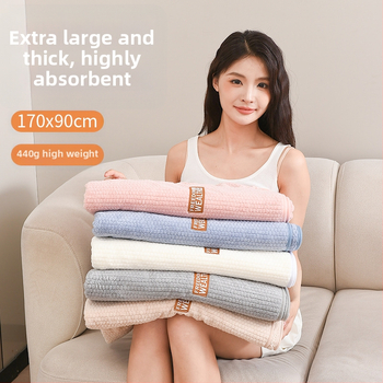 Naujas sutirštintas ypač didelis koralų vilnos kukurūzų grotelių vonios rankšluostis suaugusiems, buitinis, greitai džiūstantis, be pūkelių rankšluostis