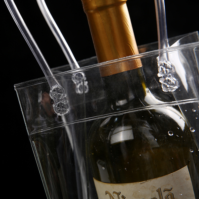 Laos PVC veekindel saastumisvastane kinkekott punase veini veinipakend selge jääveinikott kaasaskantav käekott