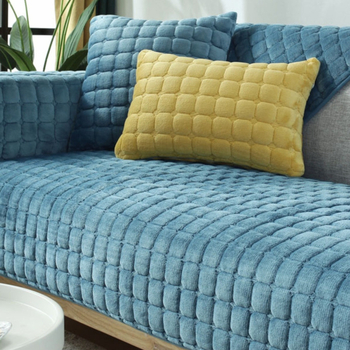 Трансгранична едноцветна плюшена възглавница за диван, неплъзгаща се фланелена удебелена кърпа за диван, обикновена модерна калъфка за диван