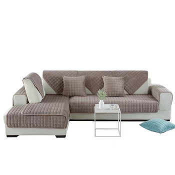 Трансгранична едноцветна плюшена възглавница за диван, неплъзгаща се фланелена удебелена кърпа за диван, обикновена модерна калъфка за диван