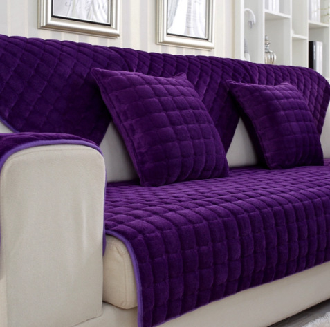 Трансгранична едноцветна плюшена възглавница за диван, неплъзгаща се фланелена удебелена кърпа за диван, обикновена модерна калъфка за диван