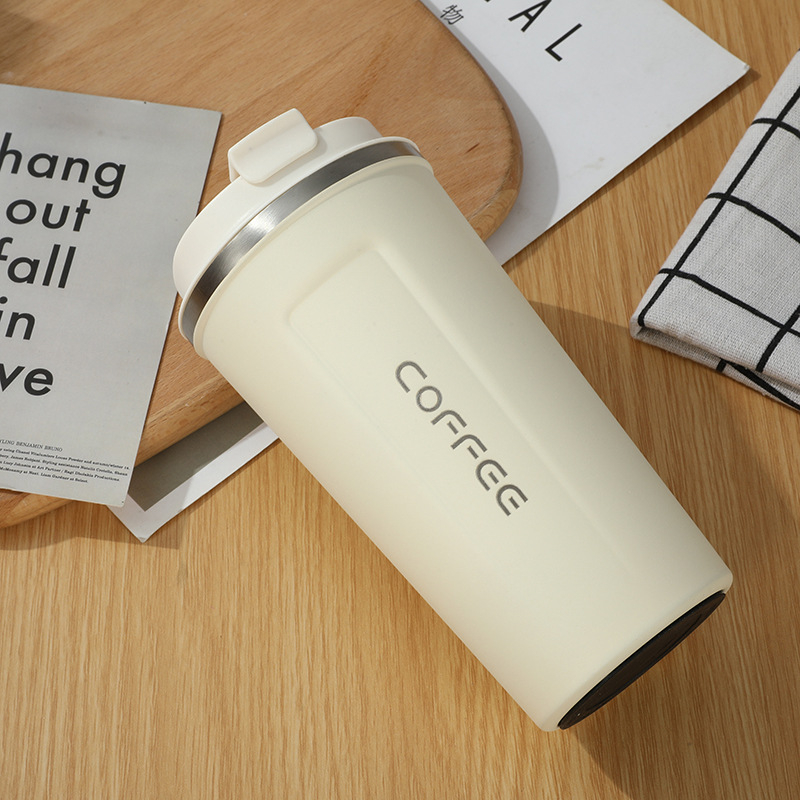 Трансгранична чаша за кафе от неръждаема стомана 304 с двоен вакуумен капак за директно пиене, чаша за кафе в кола, може да се поръча за отпечатване на лого