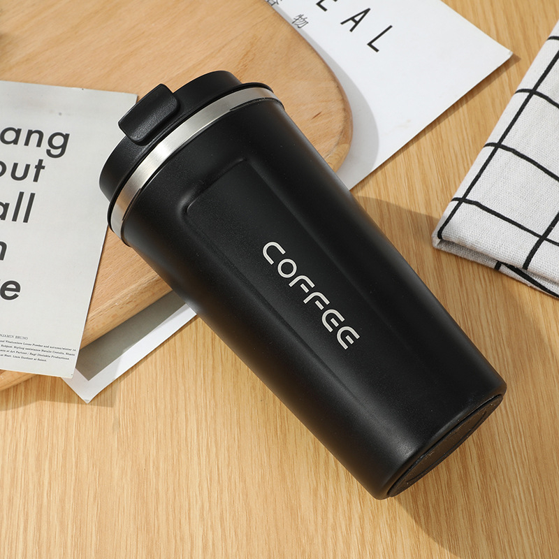 Трансгранична чаша за кафе от неръждаема стомана 304 с двоен вакуумен капак за директно пиене, чаша за кафе в кола, може да се поръча за отпечатване на лого