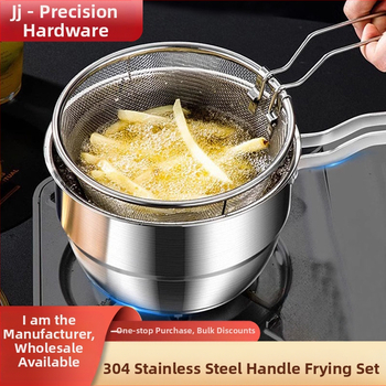 304 roostevabast terasest fritüür, majapidamises kasutatav väike praetud vardas pott filtriga induktsioonpliidiga, mini kütusesäästlik sügav pott, uus hulgimüük