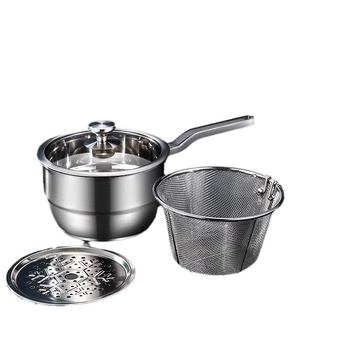 304 roostevabast terasest fritüür, majapidamises kasutatav väike praetud vardas pott filtriga induktsioonpliidiga, mini kütusesäästlik sügav pott, uus hulgimüük