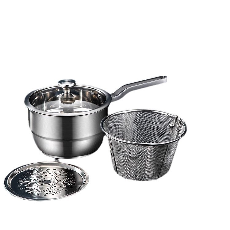 304 roostevabast terasest fritüür, majapidamises kasutatav väike praetud vardas pott filtriga induktsioonpliidiga, mini kütusesäästlik sügav pott, uus hulgimüük