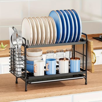 Amazon Кухненска стойка за съхранение на чинии, стойка за оттичане, домакинска многофункционална стойка за съхранение, кутия за съхранение на клечки за хранене
