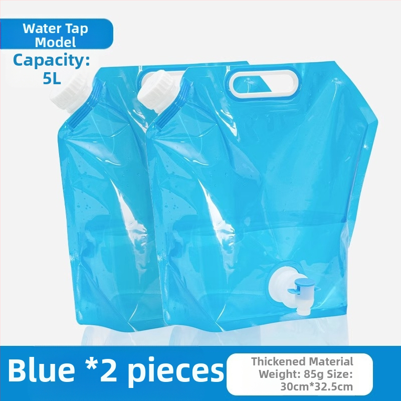 Nešiojamas sulankstomas vandens krepšys su čiaupu kempingui, plastikinis, nešiojamas, didelės talpos kibiras, vandens laikymas kelionėms