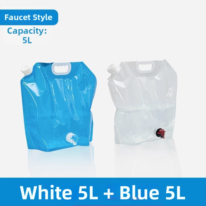 Nešiojamas sulankstomas vandens krepšys su čiaupu kempingui, plastikinis, nešiojamas, didelės talpos kibiras, vandens laikymas kelionėms