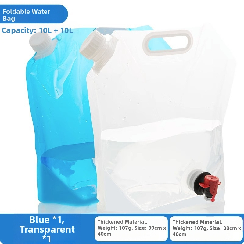 Nešiojamas sulankstomas vandens krepšys su čiaupu kempingui, plastikinis, nešiojamas, didelės talpos kibiras, vandens laikymas kelionėms