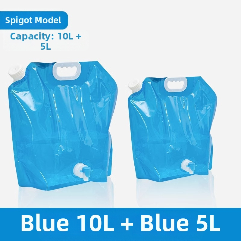 Nešiojamas sulankstomas vandens krepšys su čiaupu kempingui, plastikinis, nešiojamas, didelės talpos kibiras, vandens laikymas kelionėms