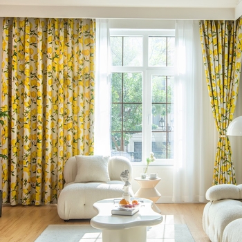 Korėjietiško stiliaus aukštos kokybės amerikietiško pastoracinio šešėliavimo medvilnės ir lino miegamojo svetainės langų siuvimas nuo grindų iki lubų vilos užuolaidų audinio gamyklos išparduotuvė