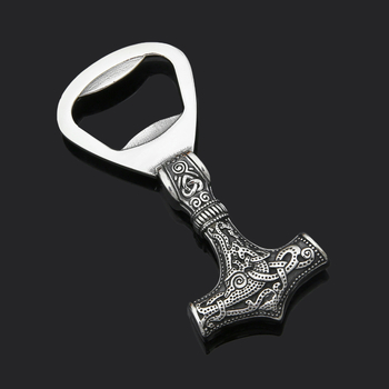 Daijing ārējās tirdzniecības vikingu vintage nerūsējošā tērauda liešanas alus pudeļu attaisāmais, Tora āmurs, titāna tērauda pudeļu attaisāmais