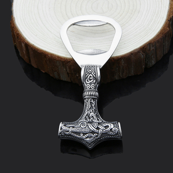 Daijing ārējās tirdzniecības vikingu vintage nerūsējošā tērauda liešanas alus pudeļu attaisāmais, Tora āmurs, titāna tērauda pudeļu attaisāmais