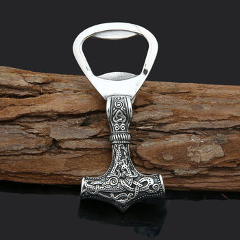 Daijing ārējās tirdzniecības vikingu vintage nerūsējošā tērauda liešanas alus pudeļu attaisāmais, Tora āmurs, titāna tērauda pudeļu attaisāmais