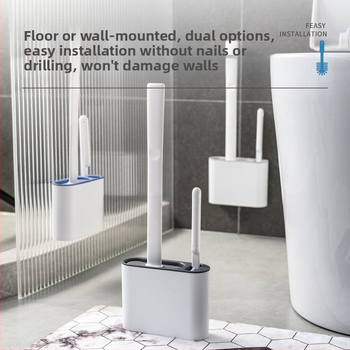 Σετ βούρτσας τουαλέτας οικιακής χρήσης βούρτσα χωρίς γωνίες σιλικόνης αποθήκευση χωρίς τρύπημα καθαρισμός πολυλειτουργική οικιακή χρήση Hongzhi