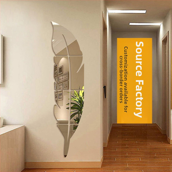 Peegelseina kleebised, sulgedest kaunistused, kolmemõõtmelised akrüülpeegli kleebised, sissepääsu seina kaunistused, piiriülene, eksklusiivne tehase hulgimüük