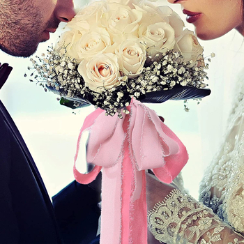 3 cm šifoonist käsitsi tutiga lint ilma narmasteta, pulmadeks mõeldud käsitsi valmistatud siidlint