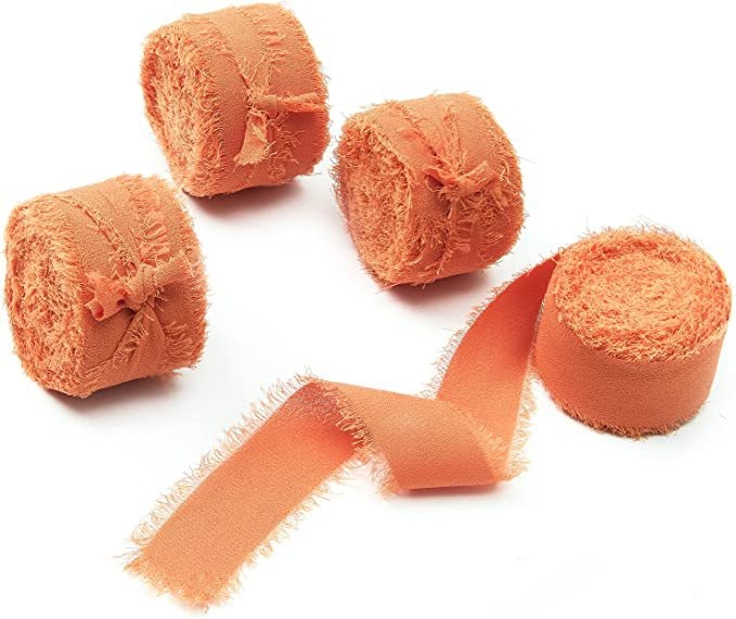 3 cm šifoonist käsitsi tutiga lint ilma narmasteta, pulmadeks mõeldud käsitsi valmistatud siidlint