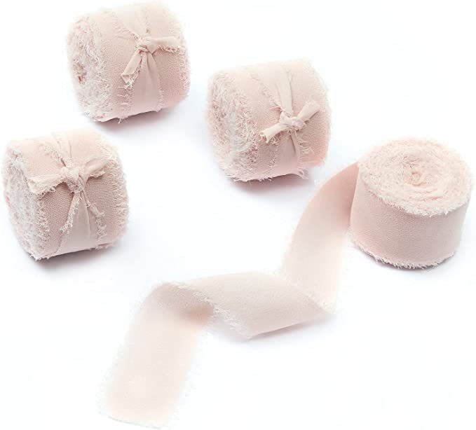 3 cm šifoonist käsitsi tutiga lint ilma narmasteta, pulmadeks mõeldud käsitsi valmistatud siidlint