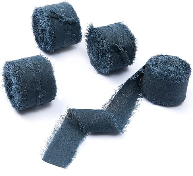 3 cm šifoonist käsitsi tutiga lint ilma narmasteta, pulmadeks mõeldud käsitsi valmistatud siidlint