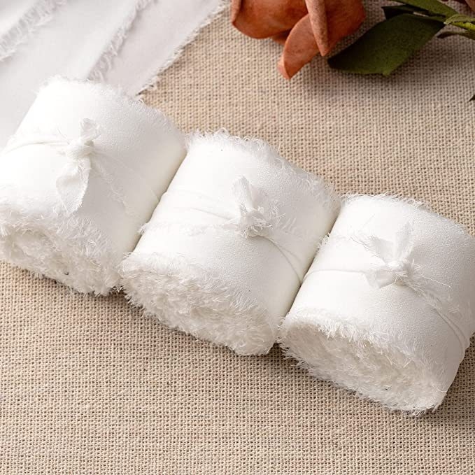 3 cm šifoonist käsitsi tutiga lint ilma narmasteta, pulmadeks mõeldud käsitsi valmistatud siidlint