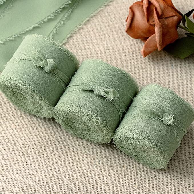 3 cm šifoonist käsitsi tutiga lint ilma narmasteta, pulmadeks mõeldud käsitsi valmistatud siidlint