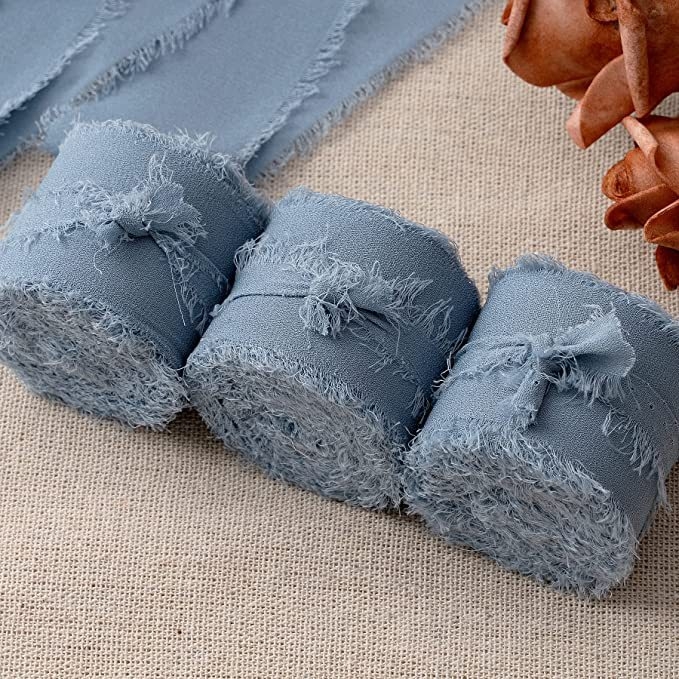 3 cm šifoonist käsitsi tutiga lint ilma narmasteta, pulmadeks mõeldud käsitsi valmistatud siidlint