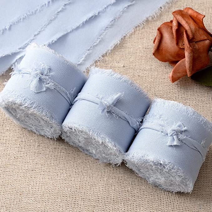 3 cm šifoonist käsitsi tutiga lint ilma narmasteta, pulmadeks mõeldud käsitsi valmistatud siidlint