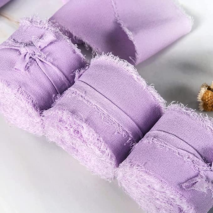 3 cm šifoonist käsitsi tutiga lint ilma narmasteta, pulmadeks mõeldud käsitsi valmistatud siidlint