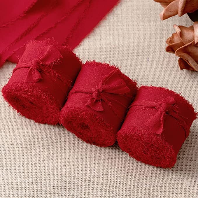 3 cm šifoonist käsitsi tutiga lint ilma narmasteta, pulmadeks mõeldud käsitsi valmistatud siidlint