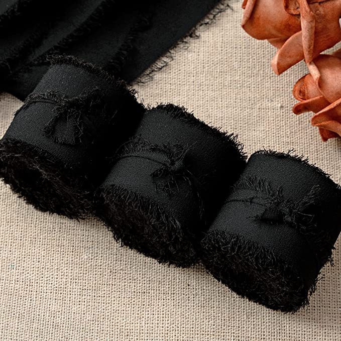 3 cm šifoonist käsitsi tutiga lint ilma narmasteta, pulmadeks mõeldud käsitsi valmistatud siidlint