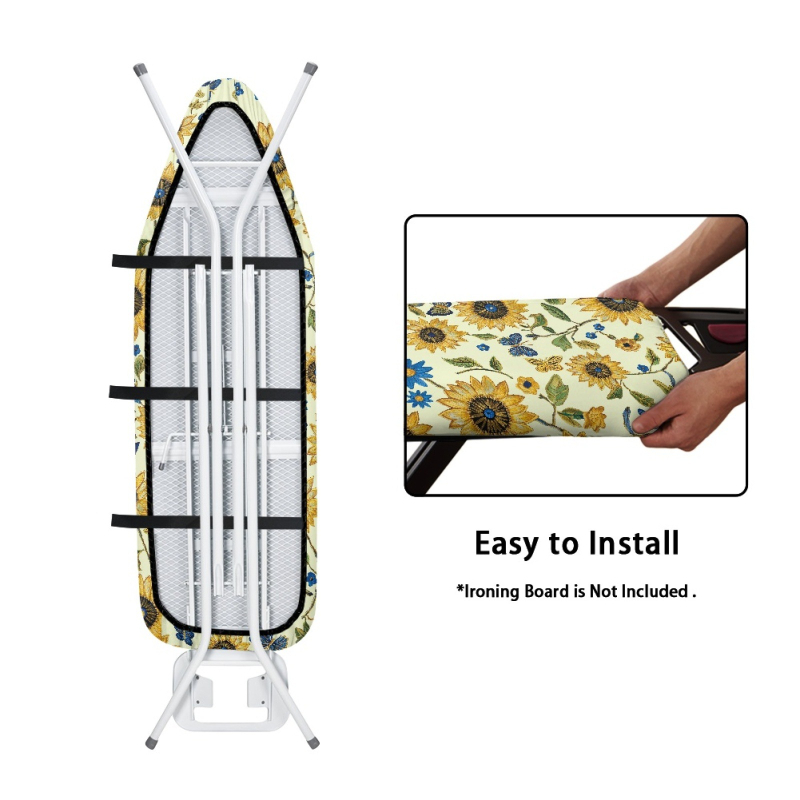 Väliskaubandus Amazoni suur kokkupandav stabiilne triikimislaud ilus päevalilletrüki muster triikimispadi tehase põlvkond