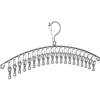 Κρεμάστρα ρούχων από ανοξείδωτο ατσάλι, πολλαπλά κλιπ για εσώρουχα, αντιανεμική βάση στεγνώματος για κάλτσες με κλιπ και αντιολισθητικό γάντζο