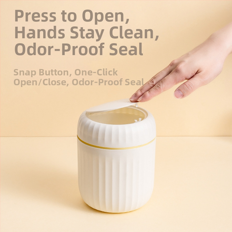 Лека луксозна кофа за боклук тип „тласкач“, креативна малка масичка за кафе, офис, хол, кабинет с капак, кошче за боклук