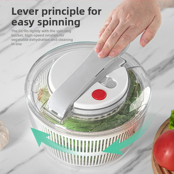 Νέος χειροκίνητος αφυγραντήρας φρούτων και λαχανικών, περιστρεφόμενος νερό, οικιακή κουζίνα, αφυγραντήρας φρουτοσαλάτας, εξοικονόμησης εργασίας