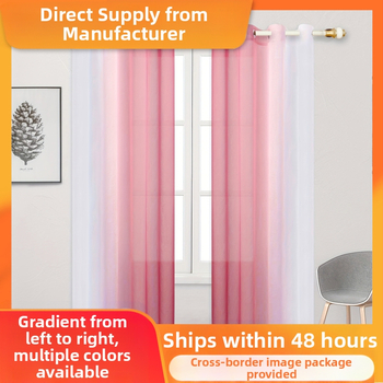 Tarpsiena spyruoklinė gradientinė marlės užuolaida kairėn ir dešinėn gradientinė elegantiška permatoma užuolaida miegamojo / svetainės / balkono užuolaida